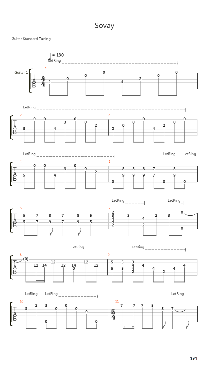 Sovay吉他谱