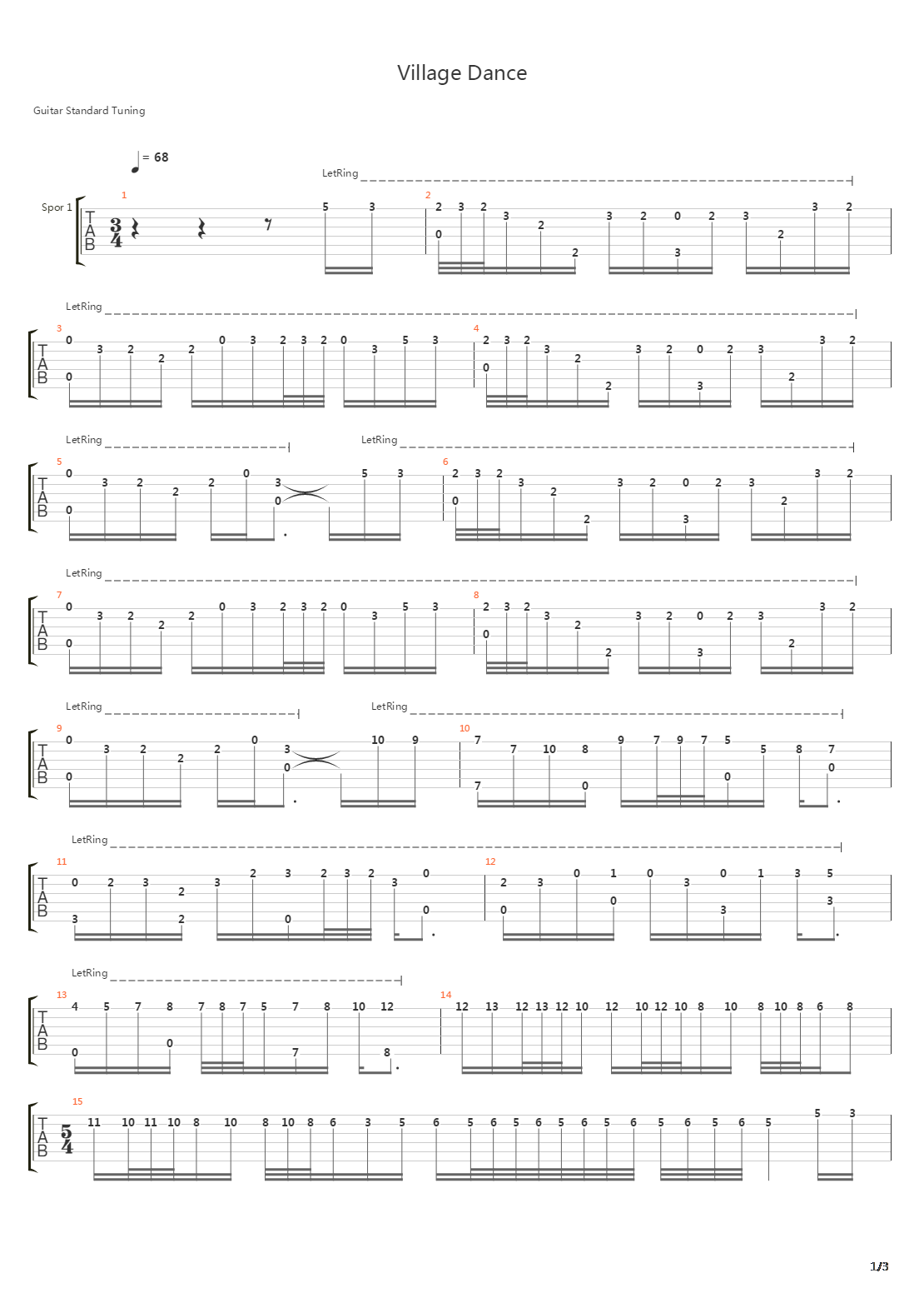 Village Dance吉他谱