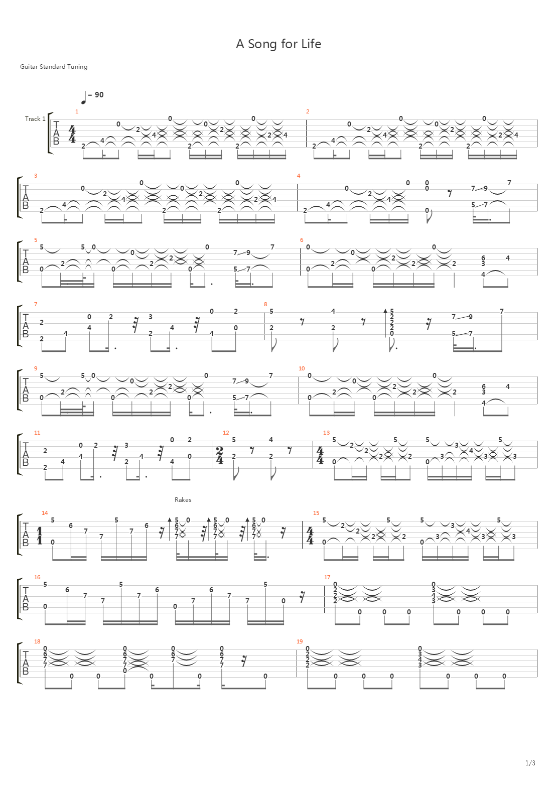 A Song For Life吉他谱