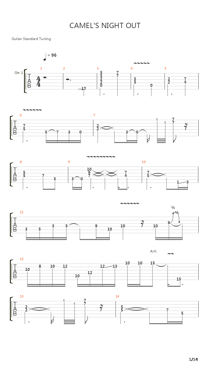 Camels Night Out吉他谱