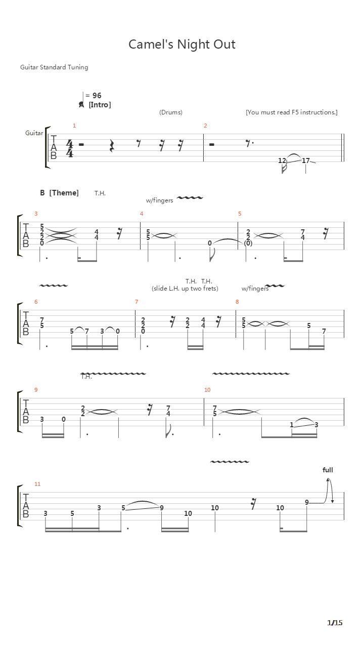 Camels Night Out吉他谱