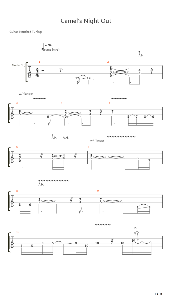 Camels Night Out吉他谱