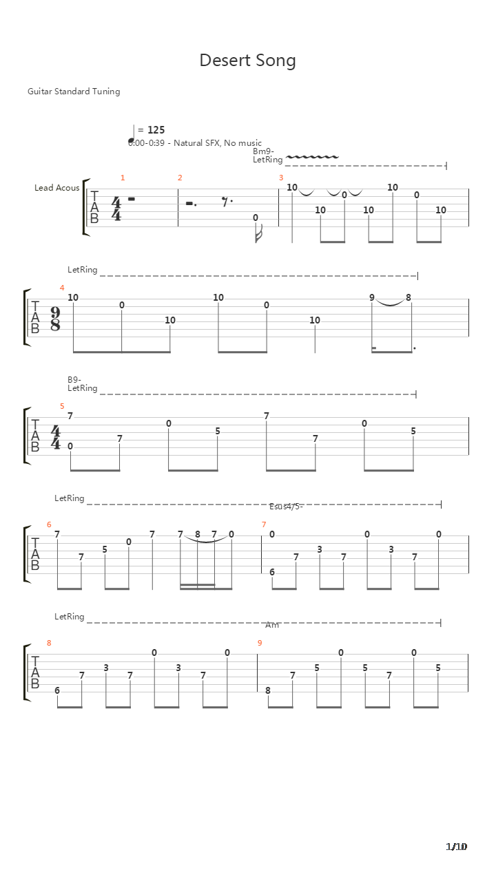 Desert Song吉他谱