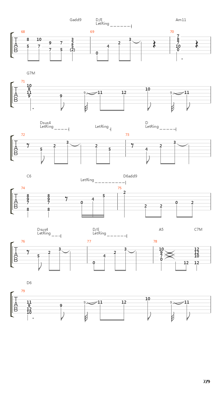 East Wes吉他谱