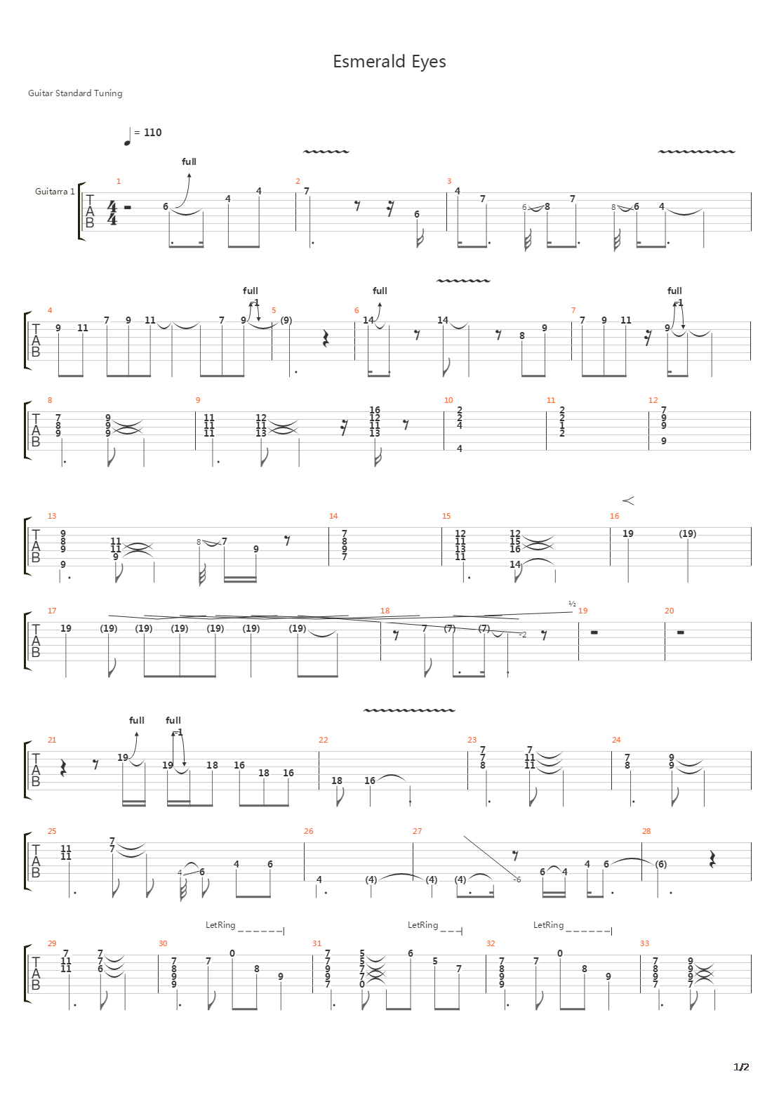 Esmerald Eyes吉他谱