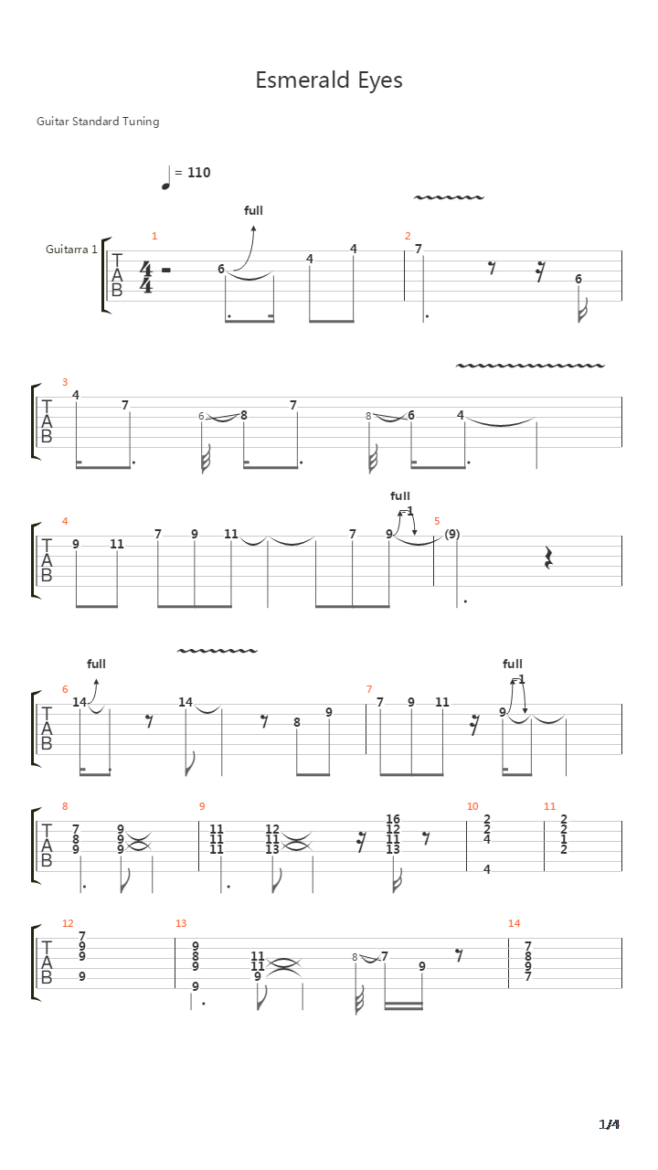 Esmerald Eyes吉他谱