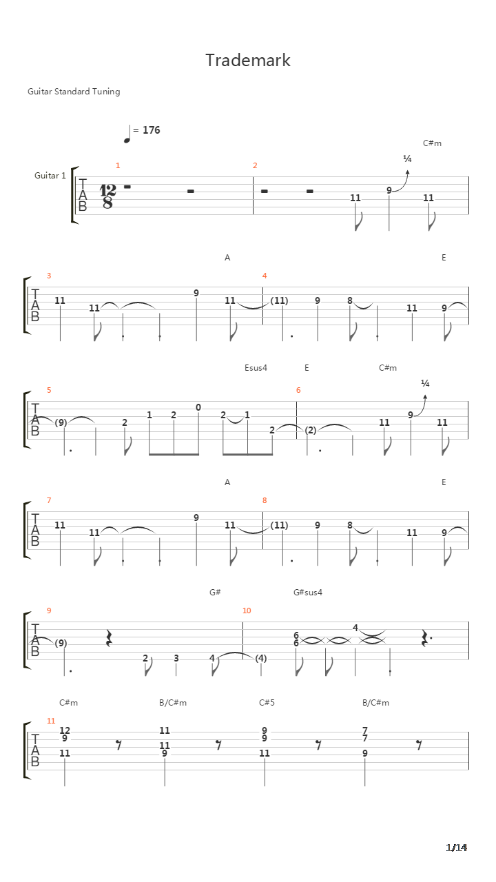 Trademark吉他谱