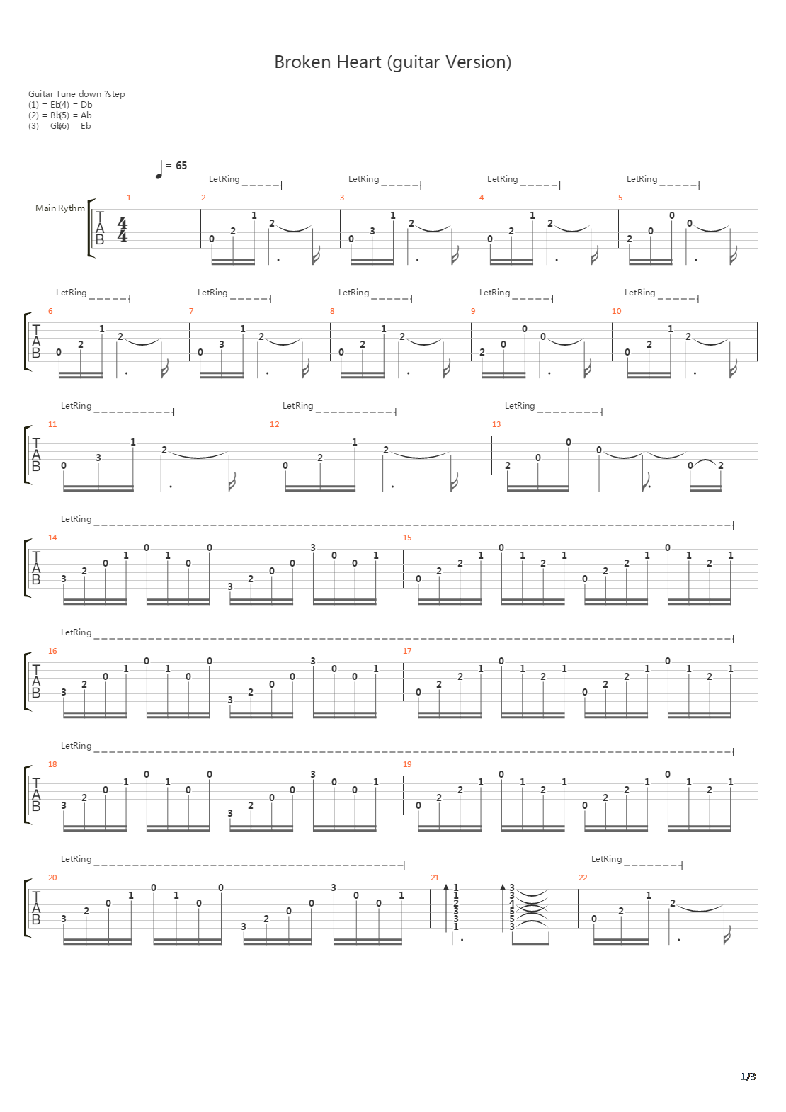 Broken Heart吉他谱