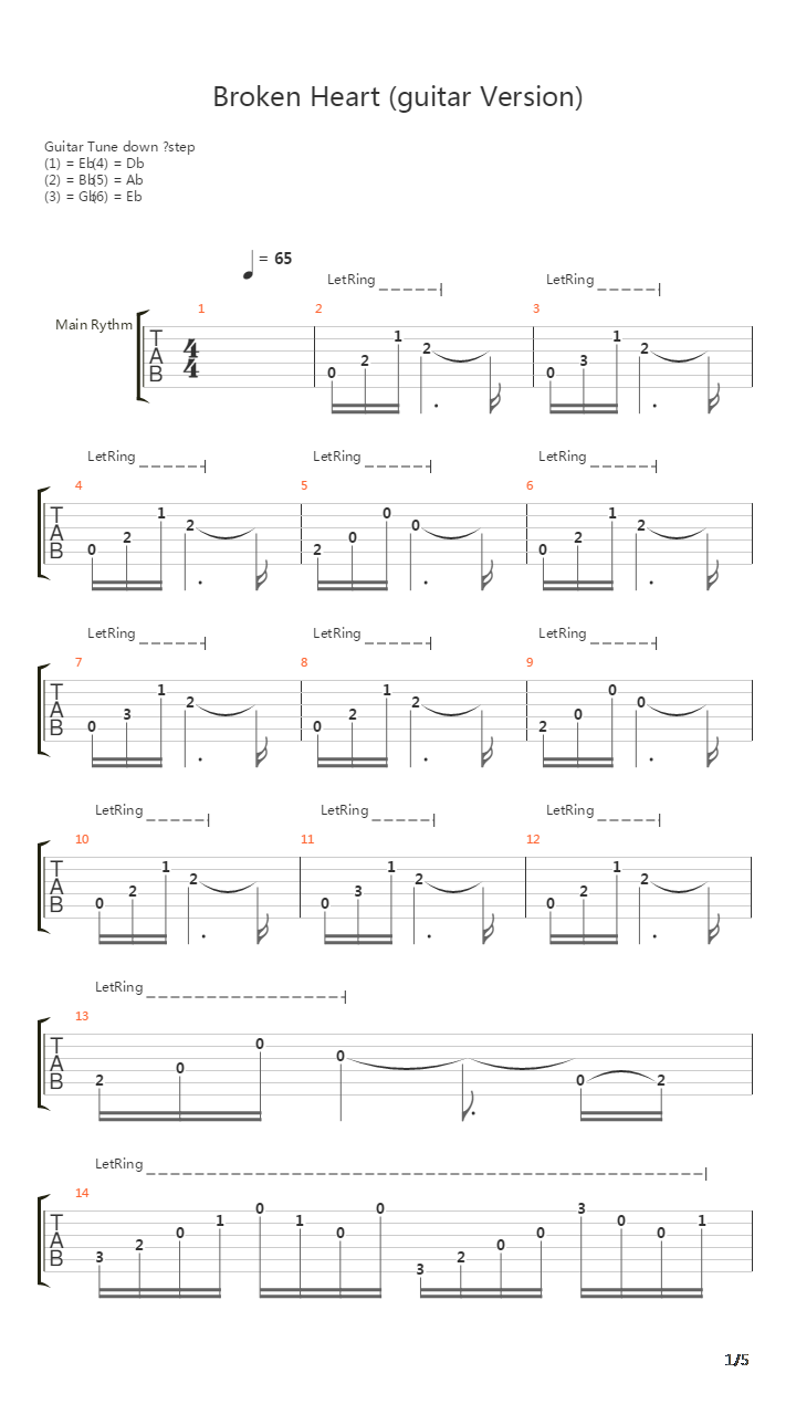 Broken Heart吉他谱