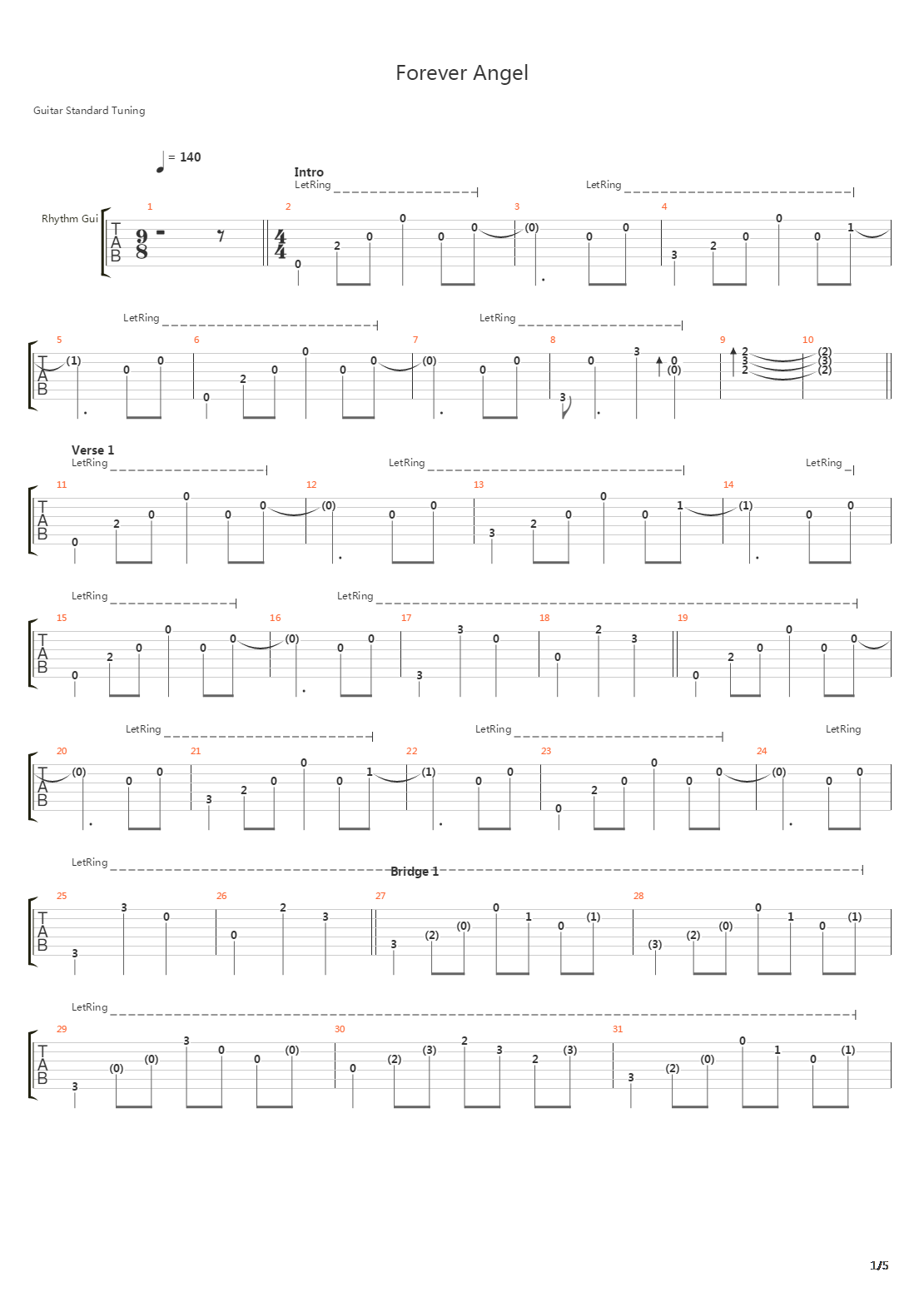 Forever Angel吉他谱