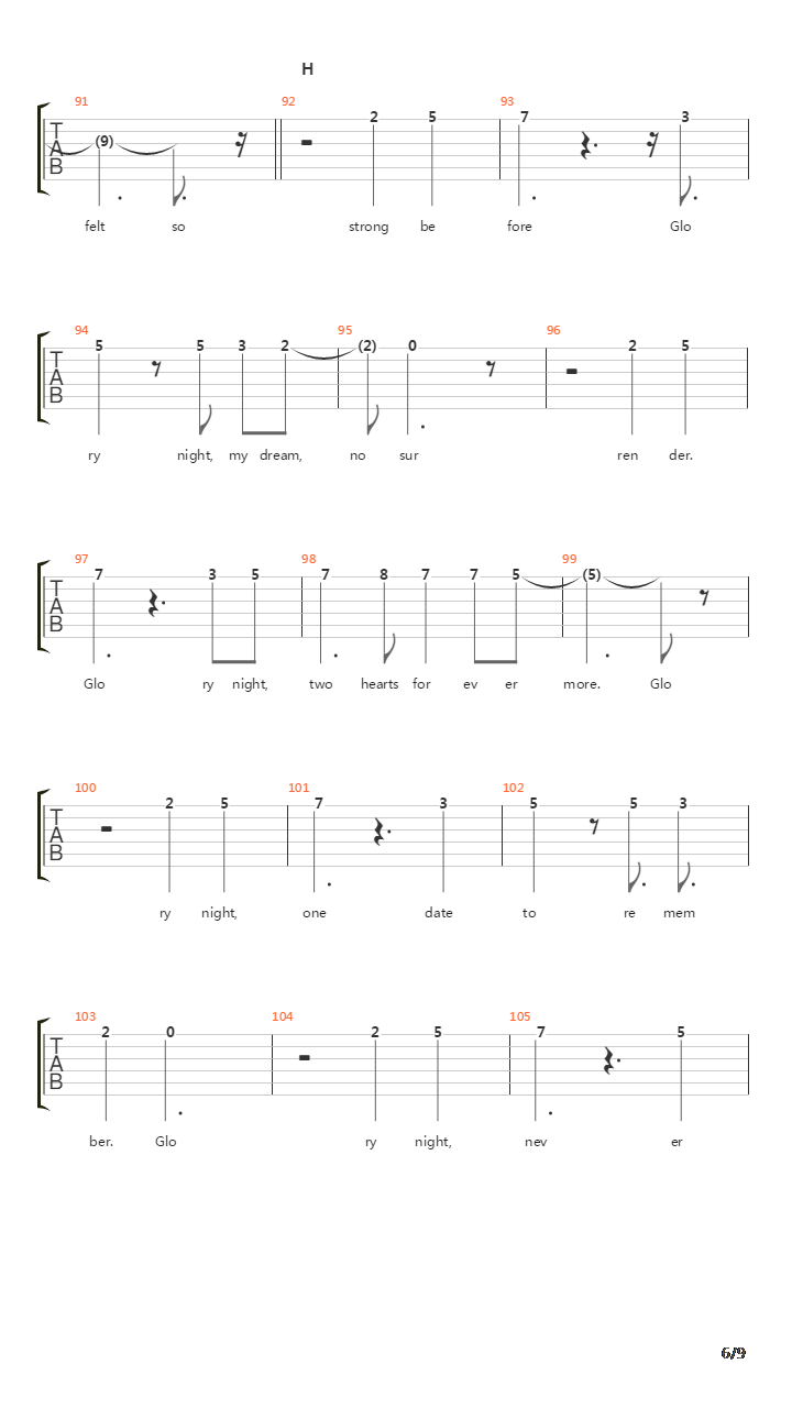 Glory Night吉他谱