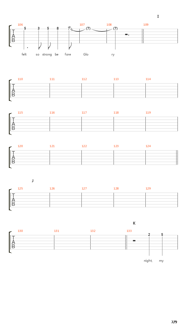Glory Night吉他谱
