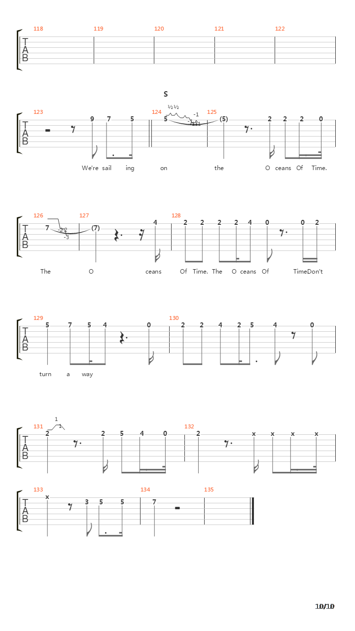 Oceans Of Time吉他谱