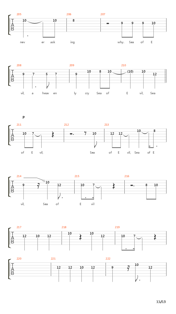Sea Of Evil吉他谱