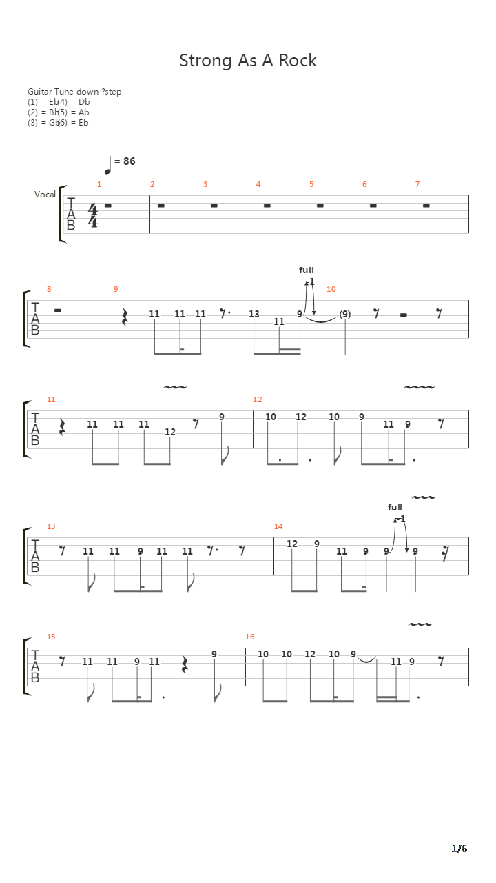 Strong As A Rock吉他谱