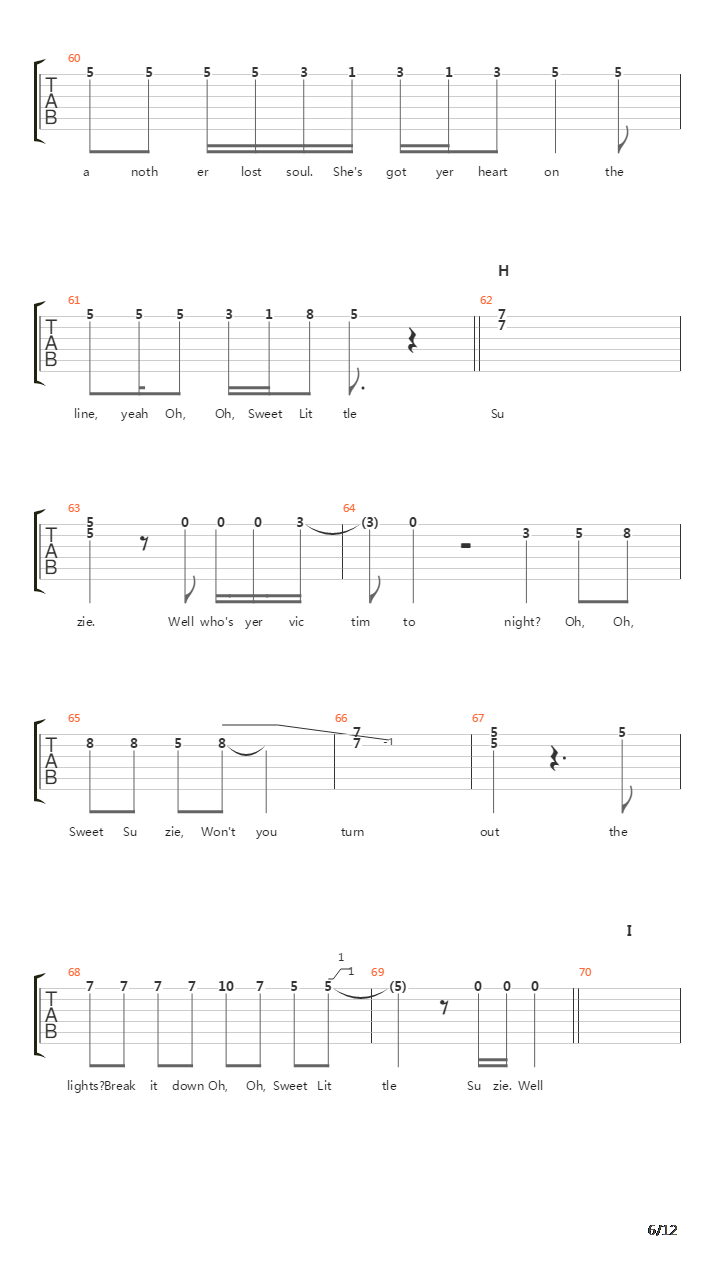 Sweet Little Suzie吉他谱