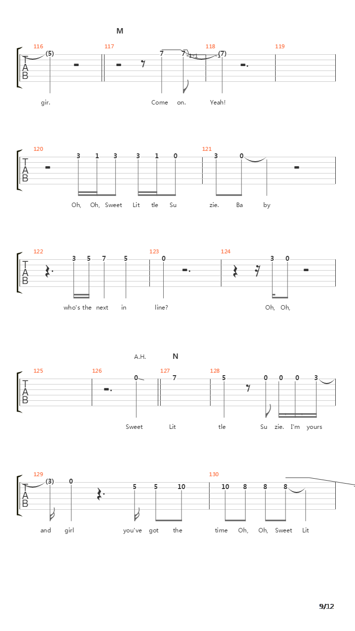 Sweet Little Suzie吉他谱