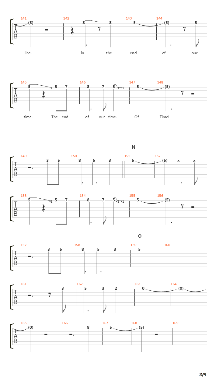 The End Of Our Time吉他谱