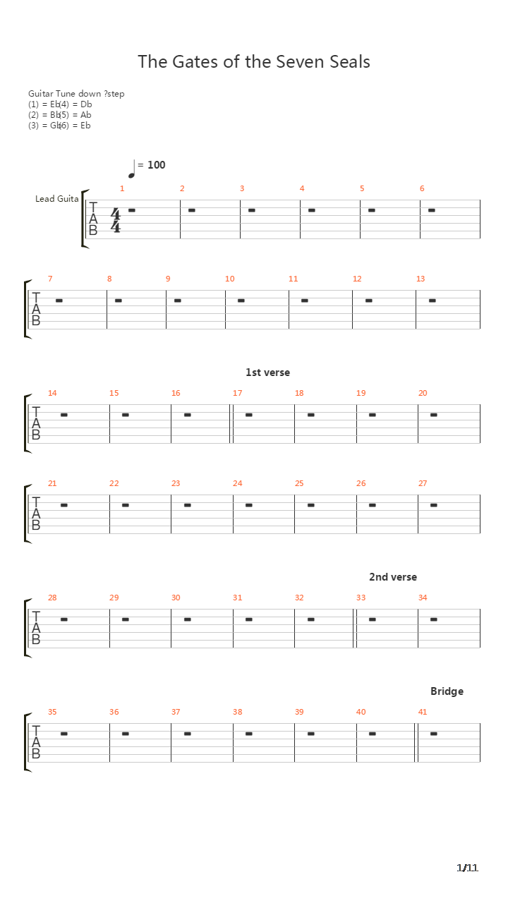 The Gates Of The Seven Seals吉他谱