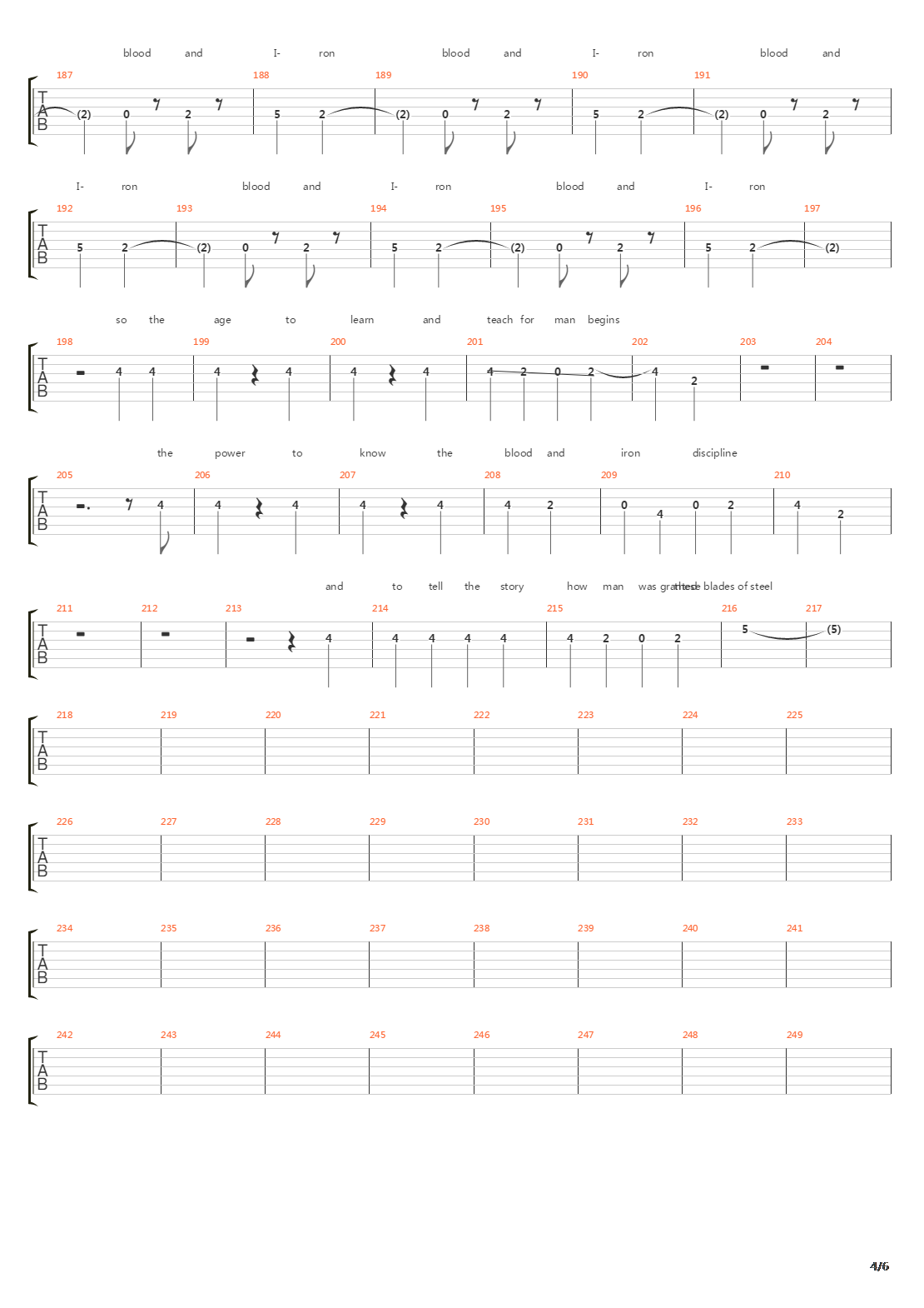 Blood And Iron吉他谱