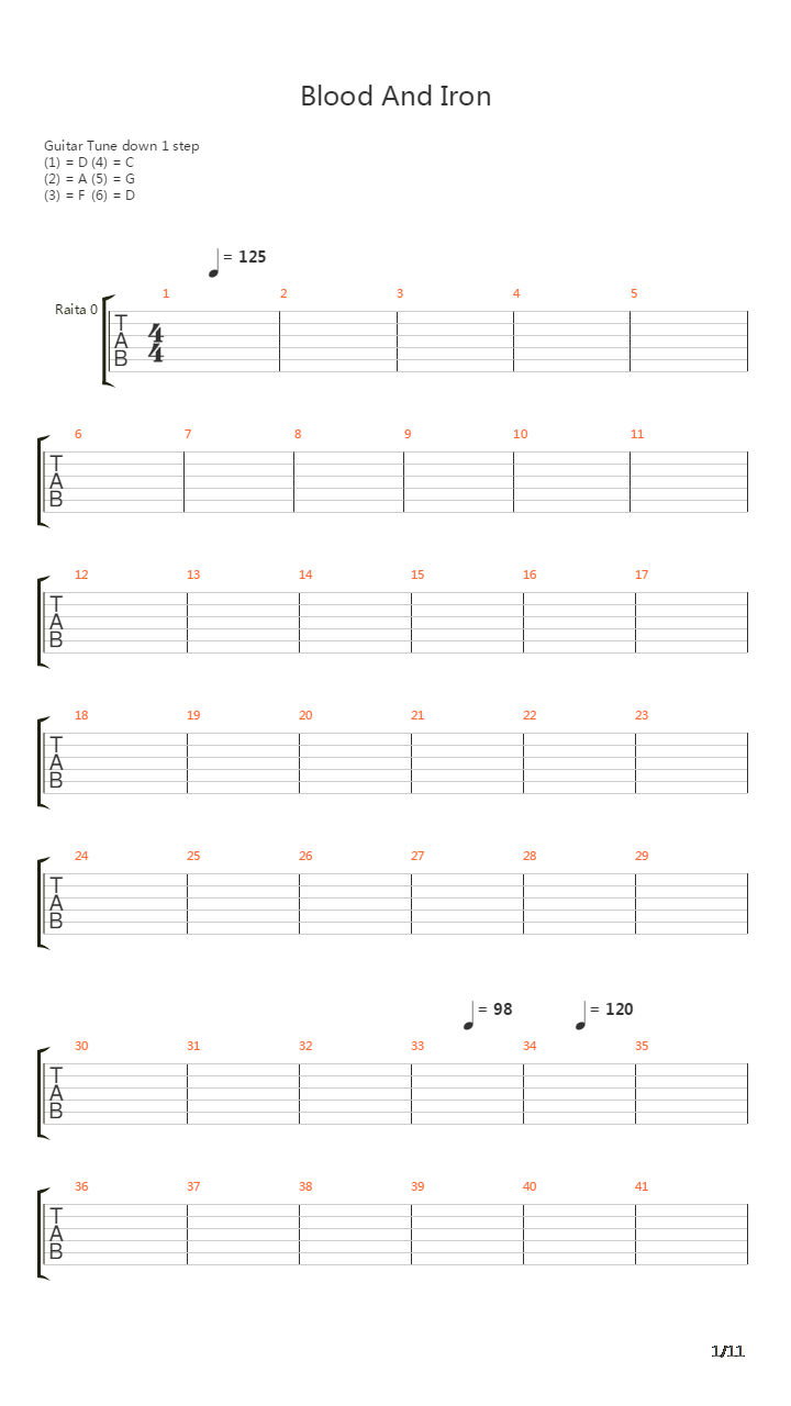 Blood And Iron吉他谱
