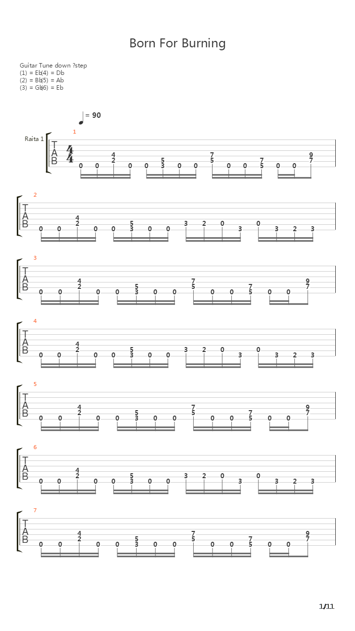 Born For Burning吉他谱