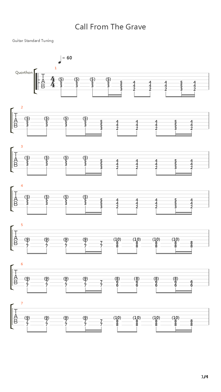 Call From The Grave吉他谱