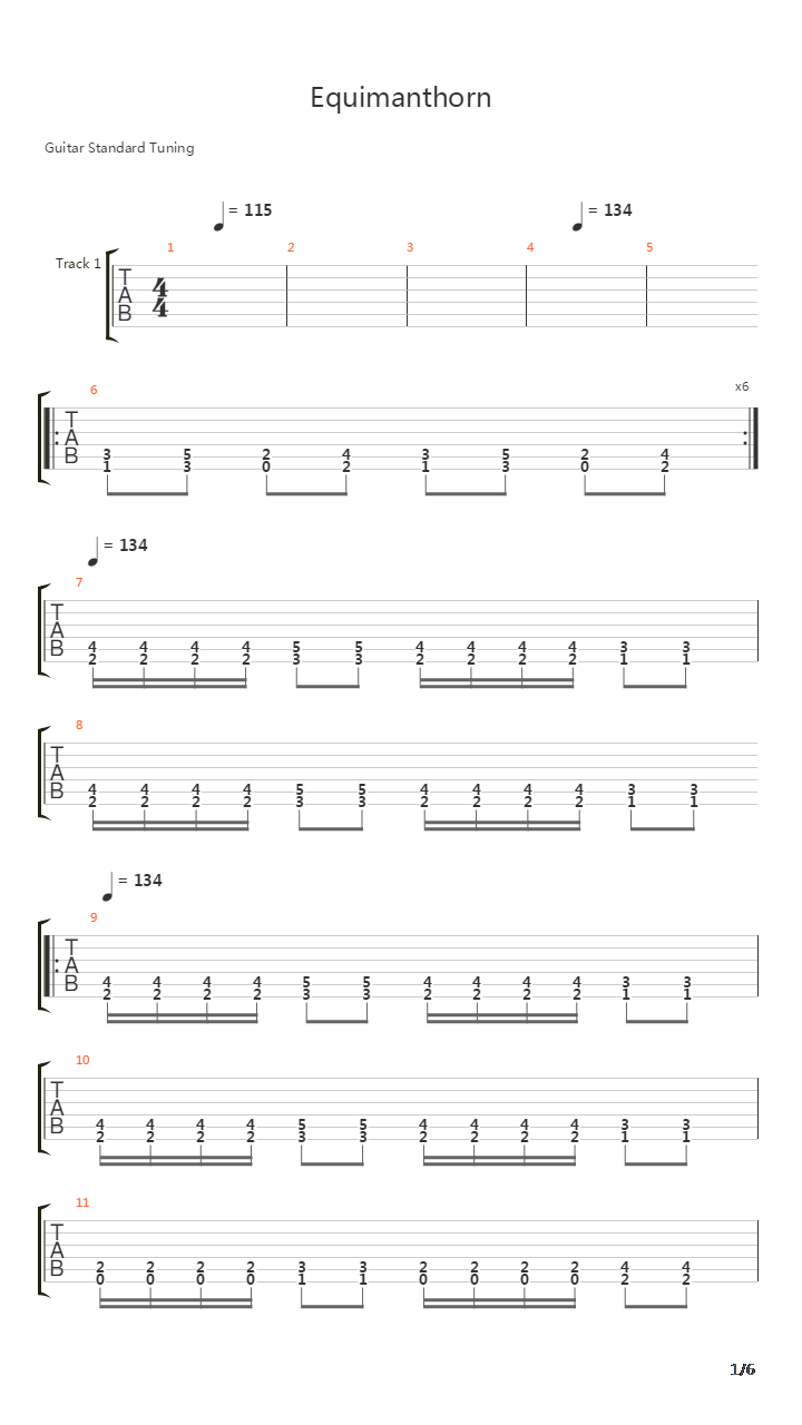 Equimanthorn吉他谱