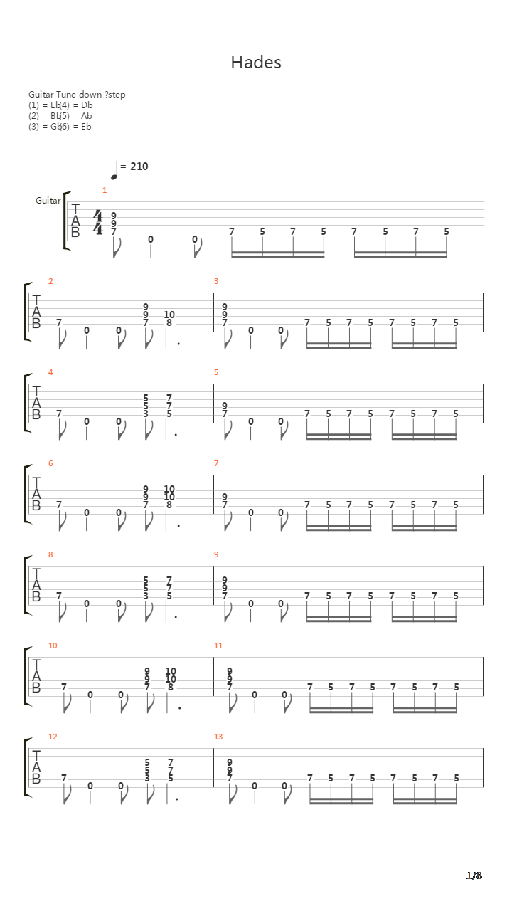 Hades吉他谱