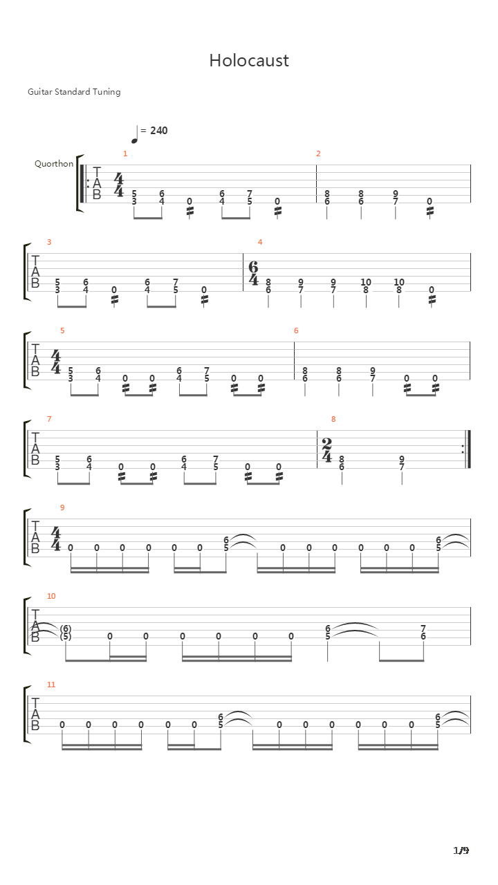 Holocaust吉他谱