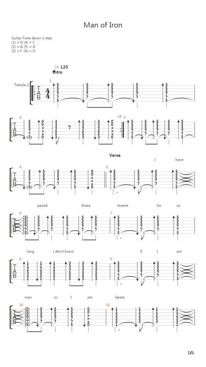 Man Of Iron吉他谱