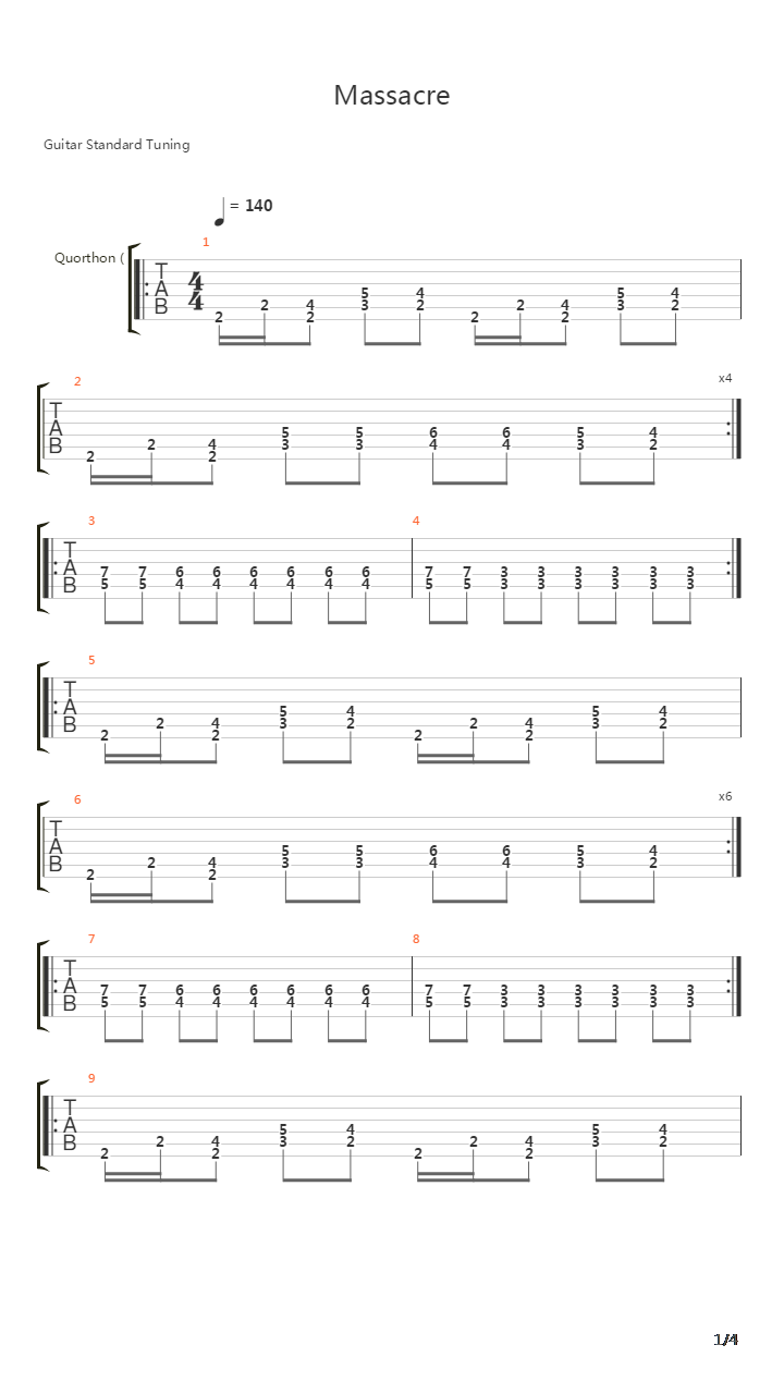 Massacre吉他谱