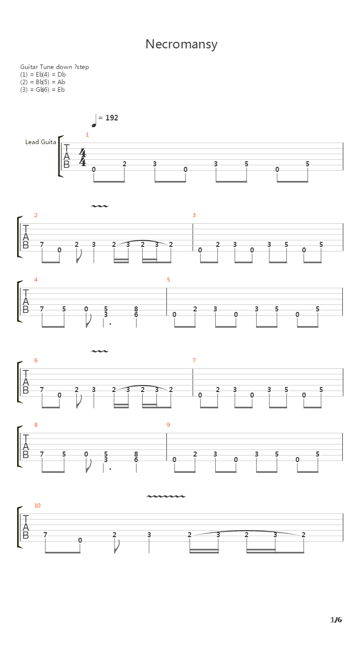 Necromansy吉他谱