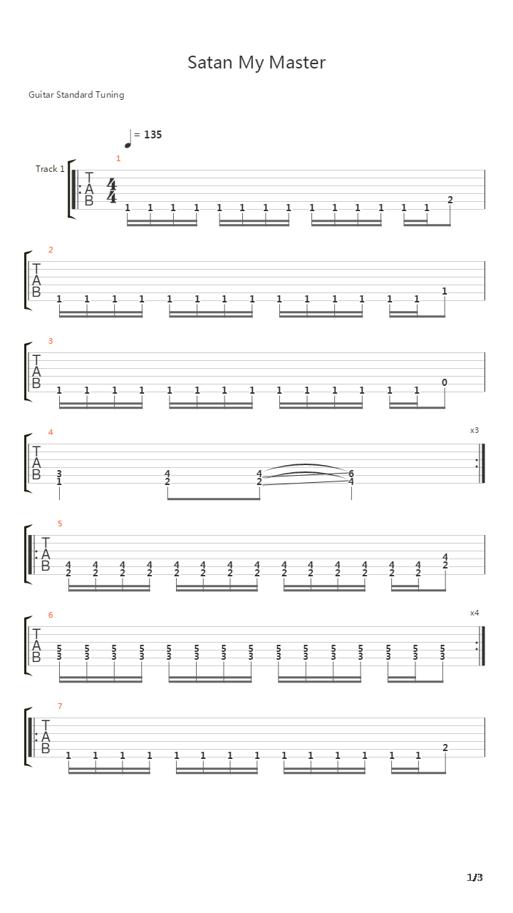 Satan My Master吉他谱