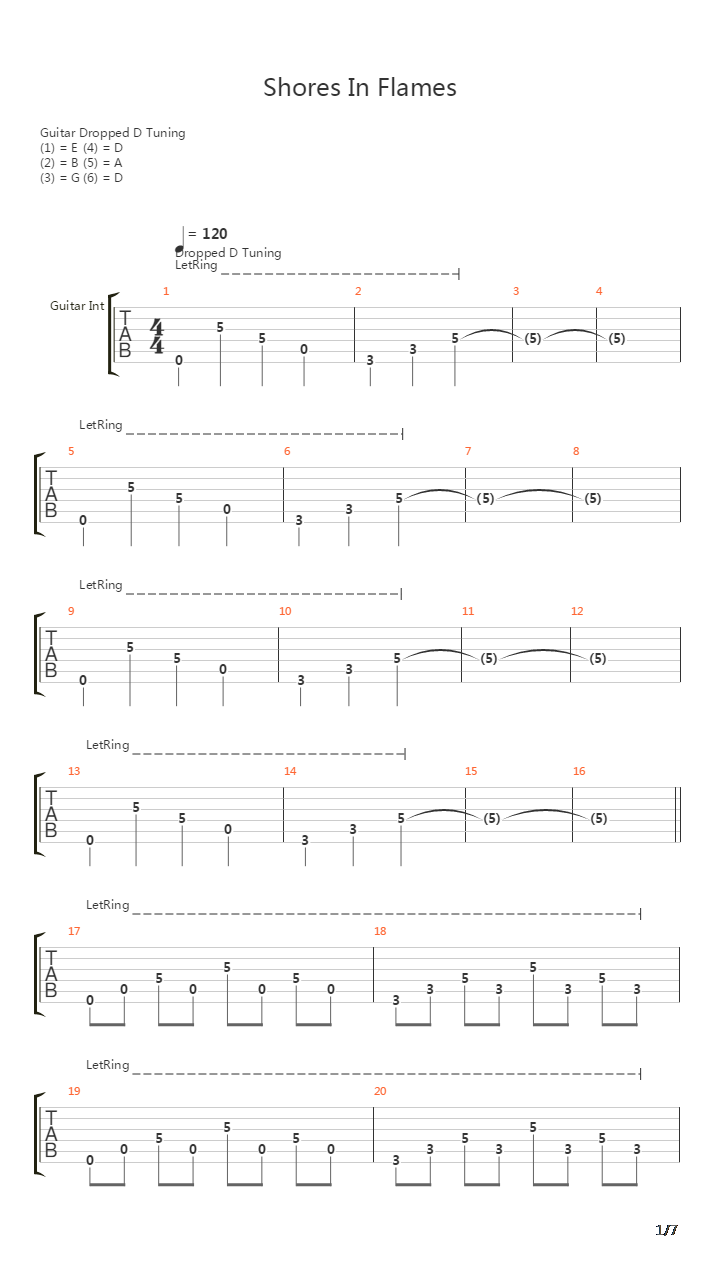 Shores In Flames吉他谱
