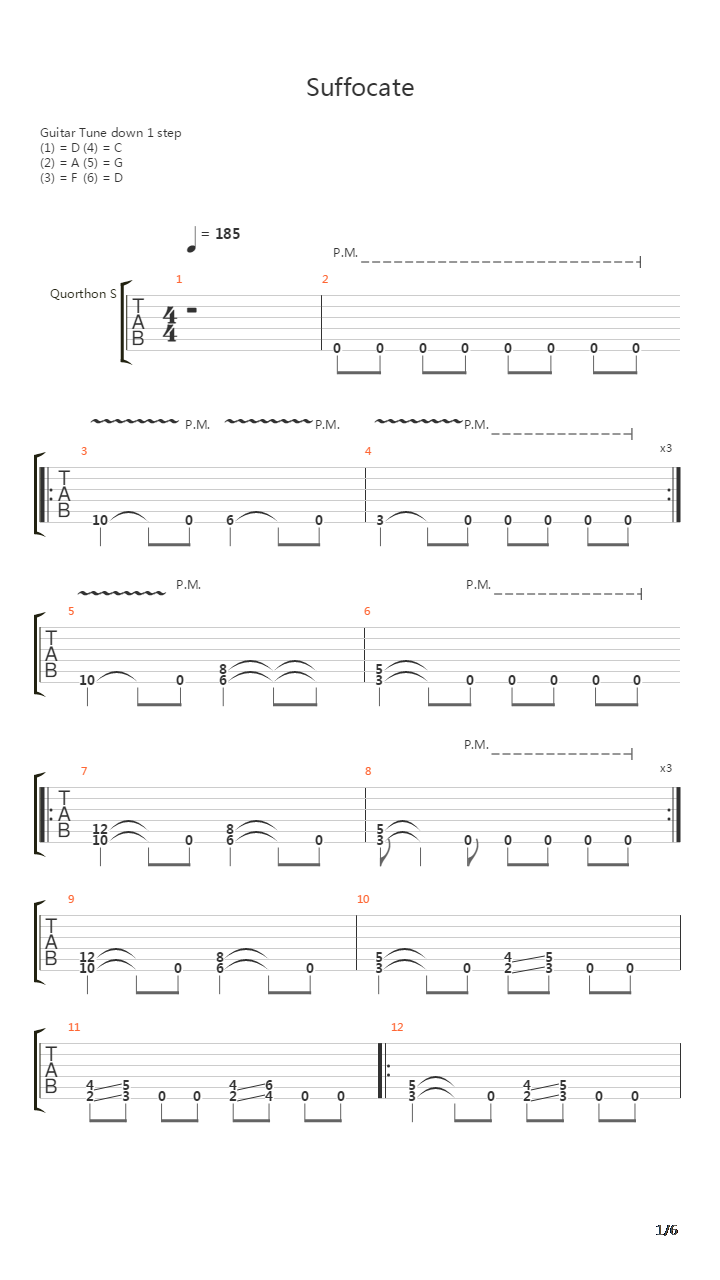 Suffocate吉他谱