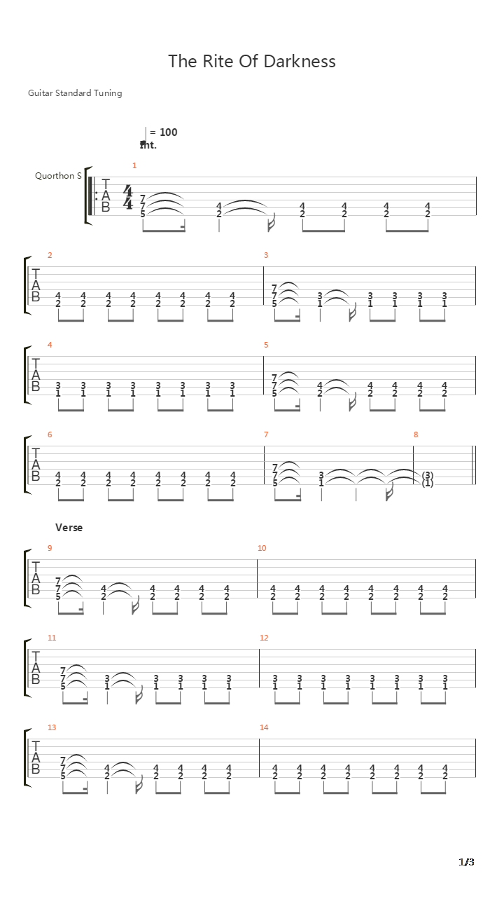 The Rite Of Darkness吉他谱