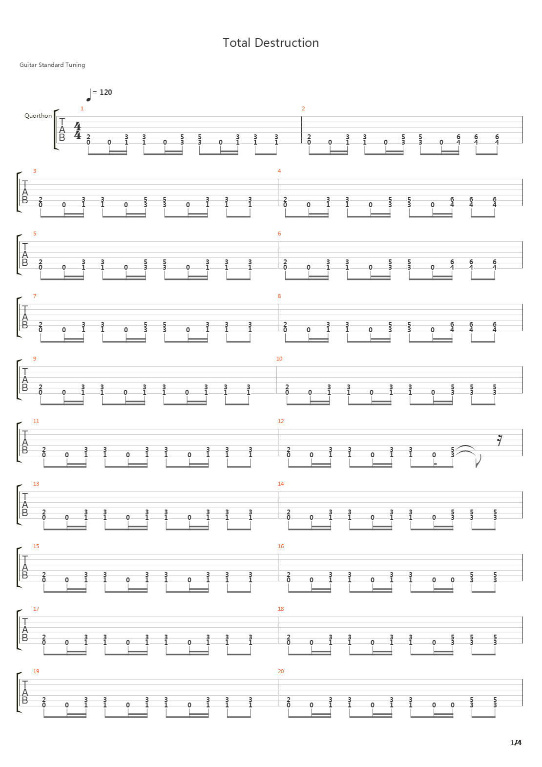 Total Destruction吉他谱