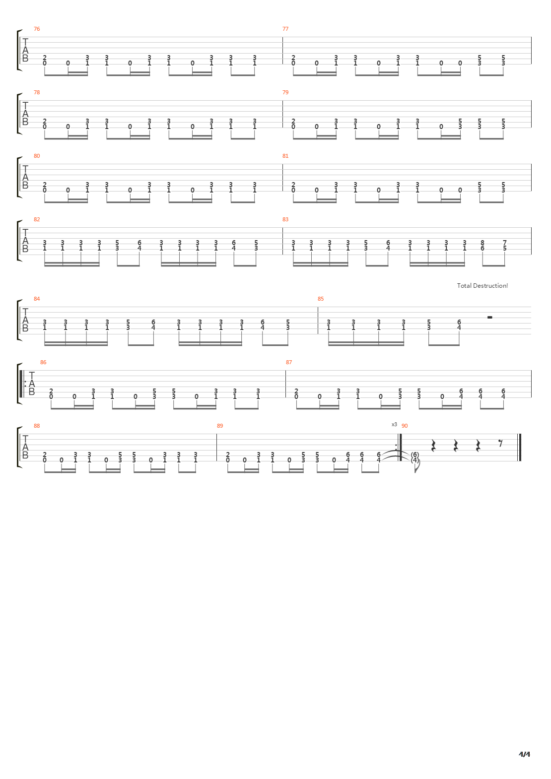 Total Destruction吉他谱