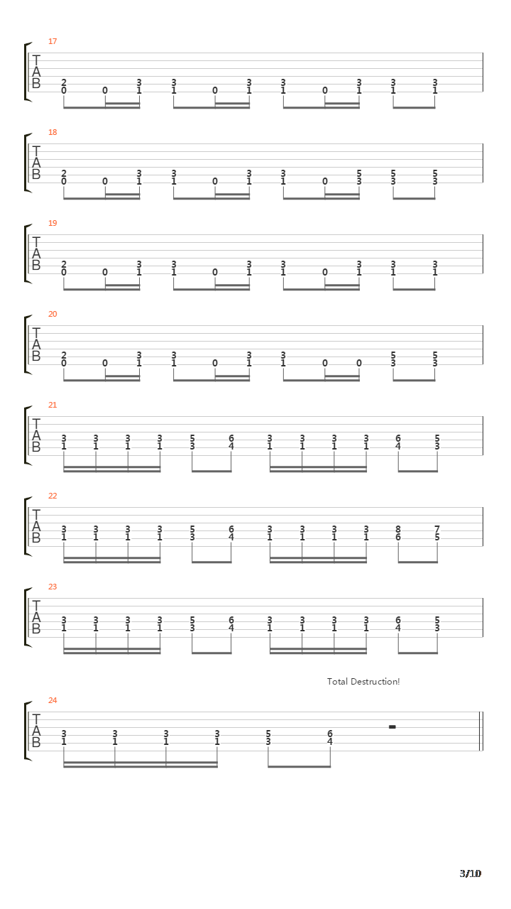 Total Destruction吉他谱