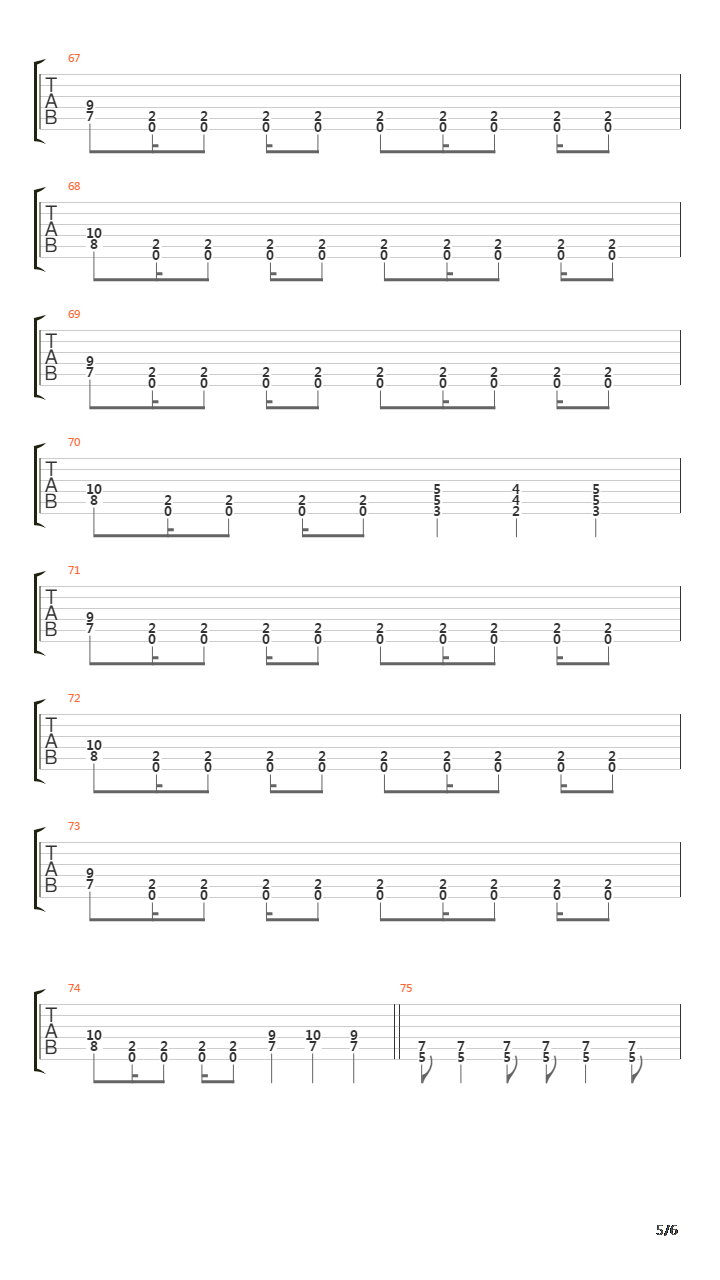 War吉他谱