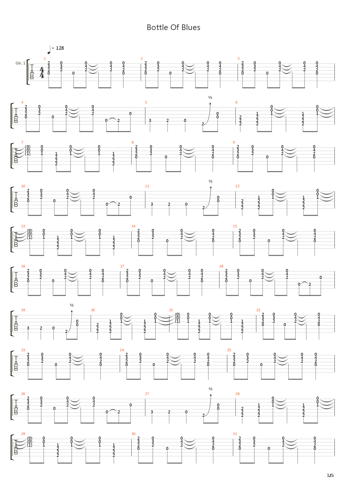 Bottle Of Blues吉他谱
