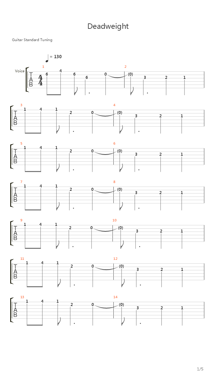 Deadweight吉他谱