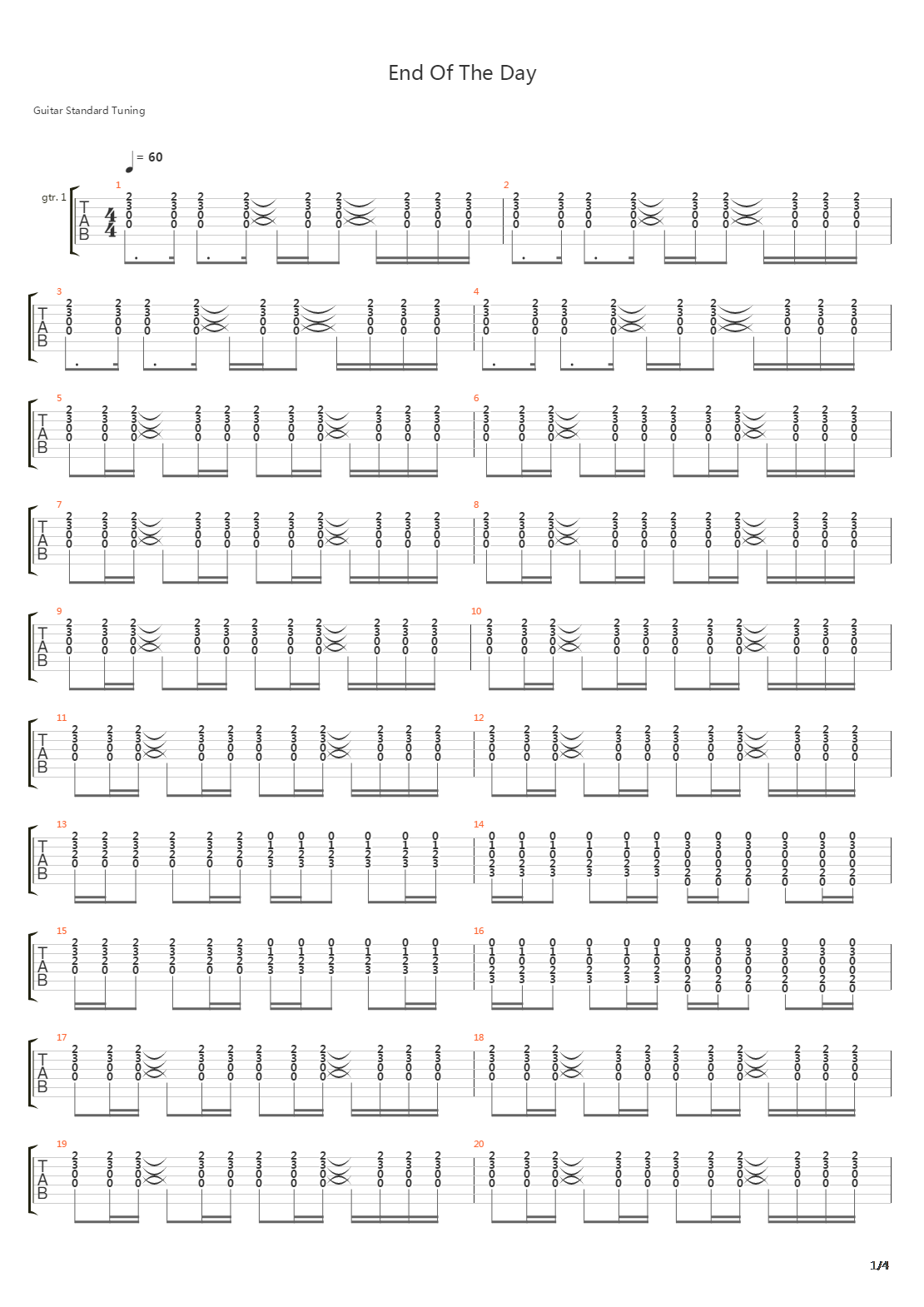 End Of The Day吉他谱