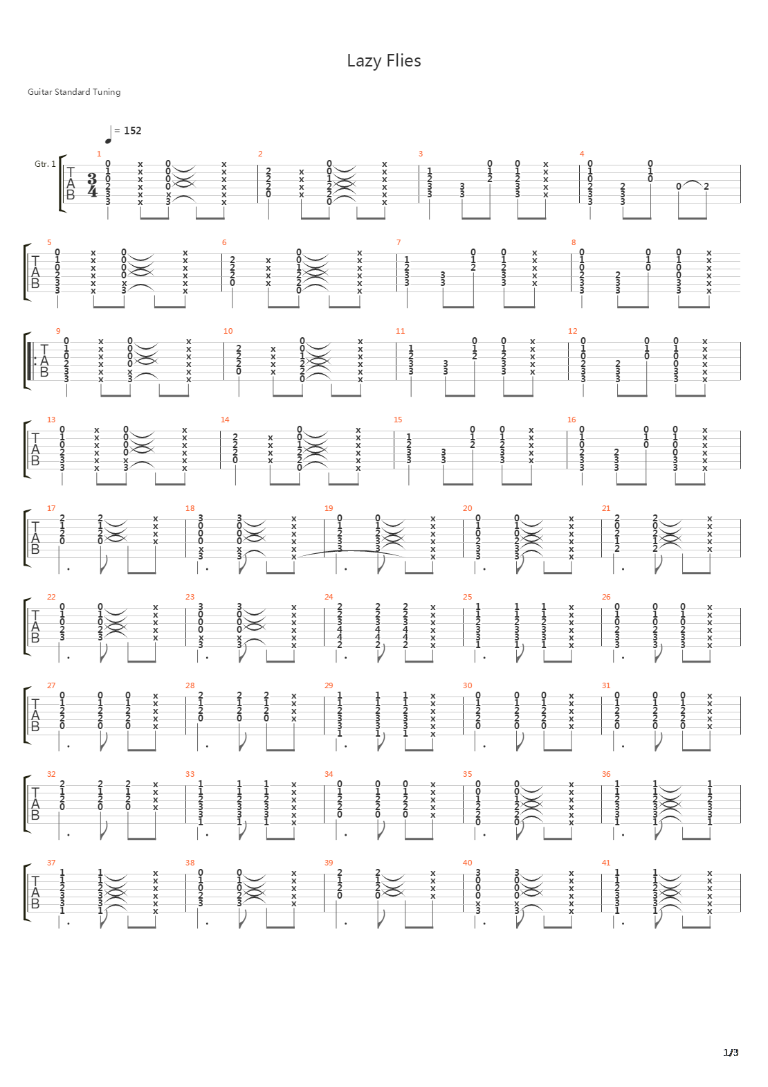 Lazy Flies吉他谱
