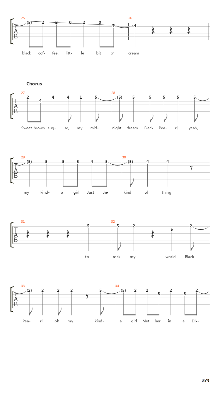 Black Pearl吉他谱