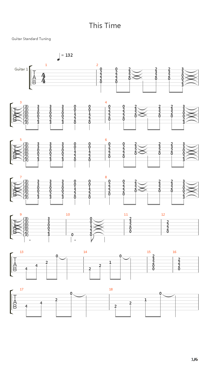 This Time吉他谱