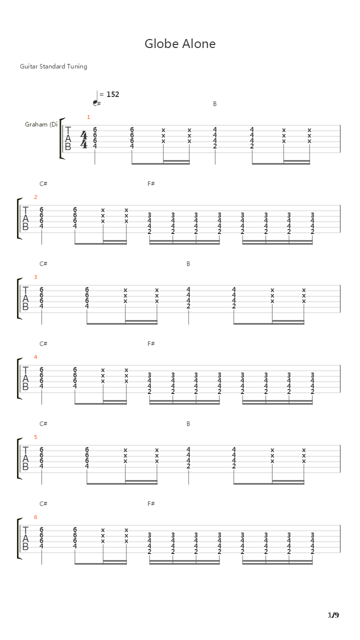 Globe Alone吉他谱