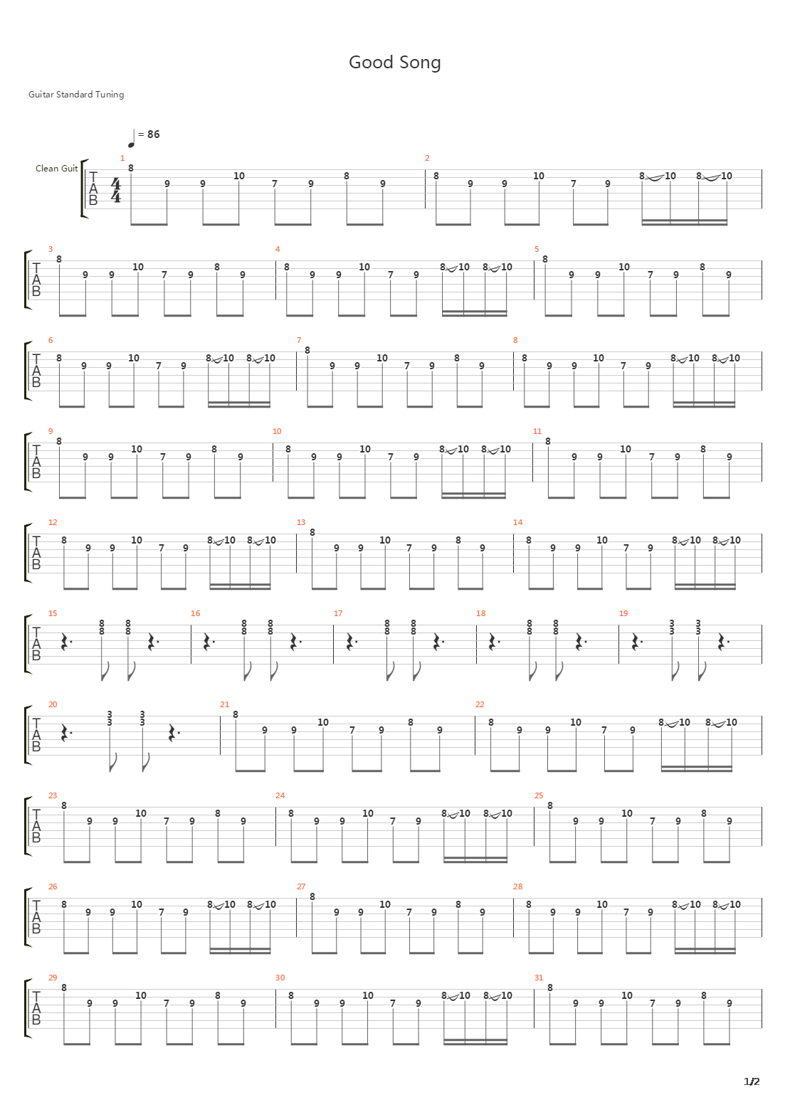 Good Song吉他谱
