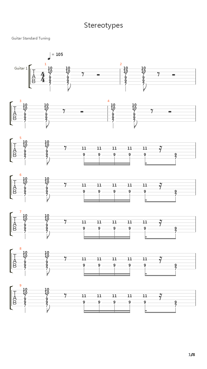 Stereotypes吉他谱